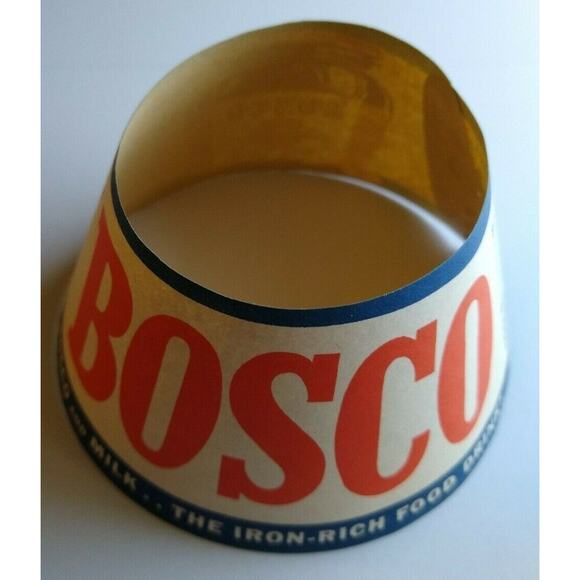 Vintage 1940s Bosco Syrup Milk Bottle Collar Original Dairy Advertising NOS - Picture 3 of 6